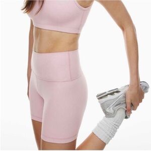 ARITZIA TNACTION Ribbed Powder Pink Bike Shorts 7" Size Large